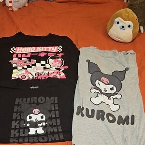 Kuromi and Hello Kitty Graphic T-Shirts Lot of 3 XXL